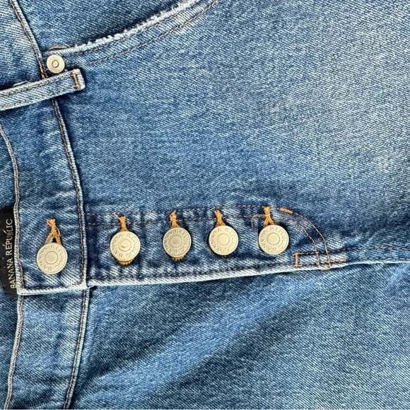 Banana Republic Factory Blue Denim Jean Button Fly High Rise size 0/25 - Picture 4 of 13